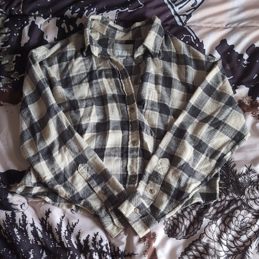 Plaid Button-Up Shirt